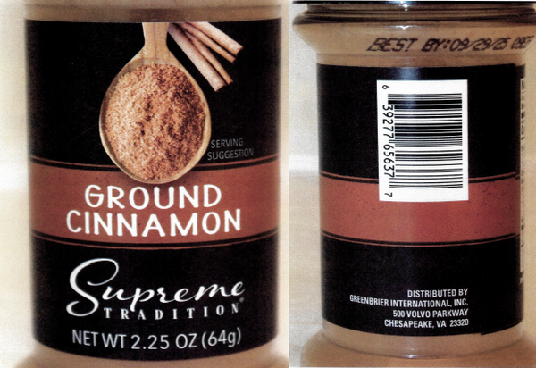 Cinnamon Recall Reminder