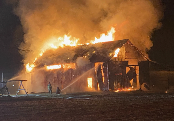 Firefighters Battle Barn Fire West Of Fowlerville