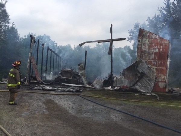Barn A Complete Loss Following Saturday Blaze