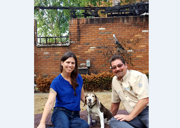 Consumers Energy Employee, Homeowner & Lucky Dog Reunite After House Fire