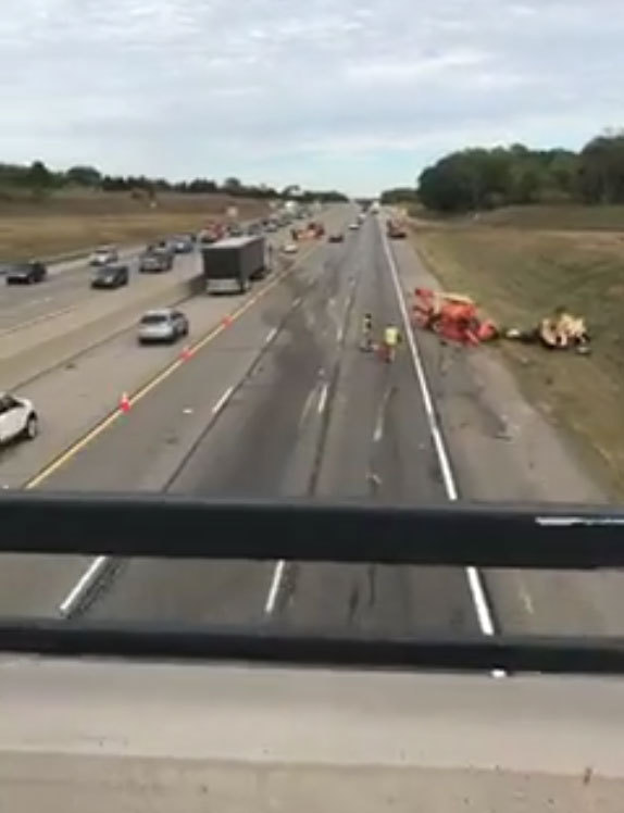 Semi Hits Pleasant Valley Road Overpass On Eastbound I-96