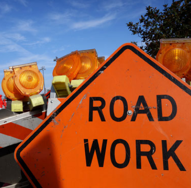 Brighton Road Down to One Lane on Wednesday Near BHS