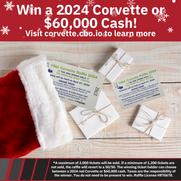 VINA Corvette Raffle Tickets Available During Holiday Season