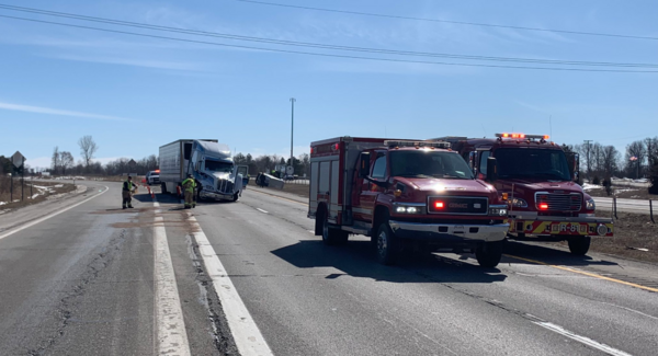 Crash Involving Semi Truck Shuts Down Northbound US-23