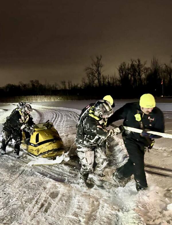 OCSO:  Snowmobiler Rescued After Falling Through Ice in Waterford Twp