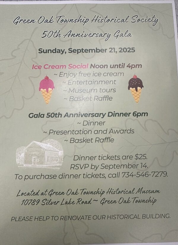 50th Anniversary Fundraising Gala for Green Oak Township Historical Society