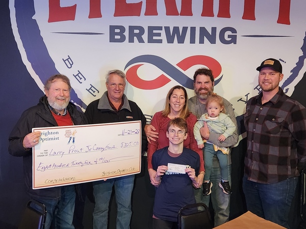 Brighton Optimists Present Check To Larry Prout Jr. Courage Fund