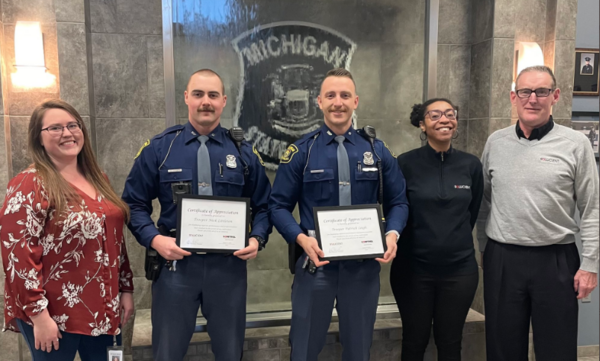 MSP Troopers Honored For Thwarting Belle Tire Burglary