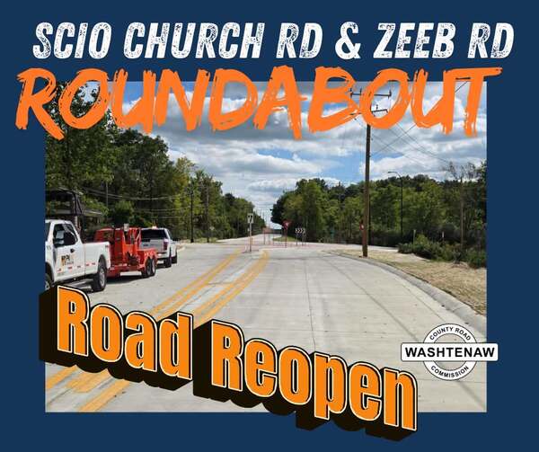 Scio Church & Zeeb Road Roundabout Construction Complete