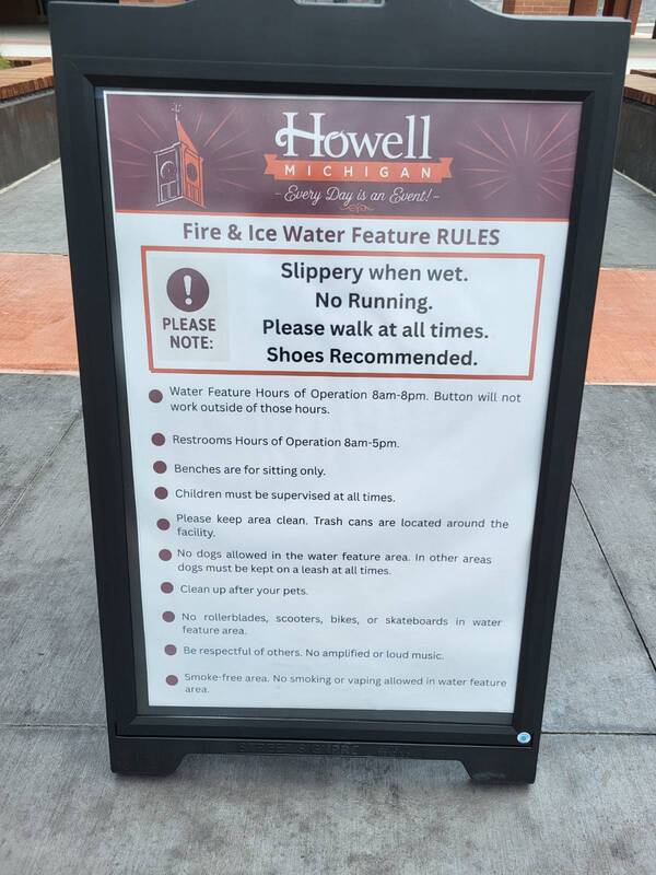 Water Feature Closed At Howell's New Fire & Ice Depot District