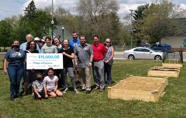 Village Of Pinckney Presented $15,000 Check For Community Garden