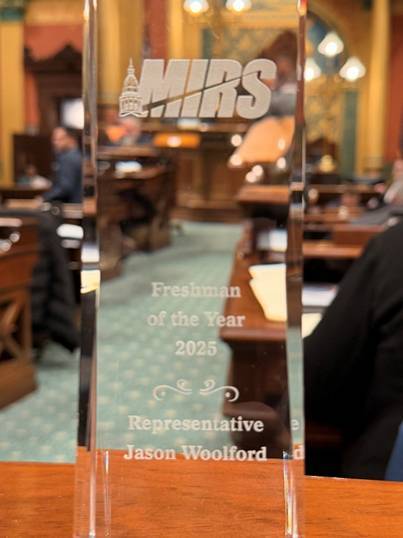 Rep. Woolford Receives MIRS Freshman Legislator of the Year Award