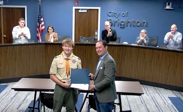 Brighton City Council Recognizes Eagle Scout Drew Smith