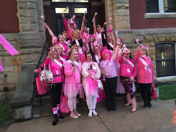 Devout Pink Partiers Turn Out Despite Rain