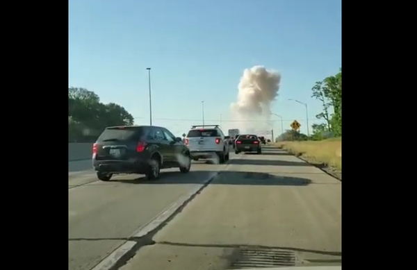 Exploding Fireworks Destroy Pickup Truck Near Brighton