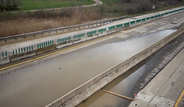Water Over I-96 Causes Traffic Nightmare Through Howell Area