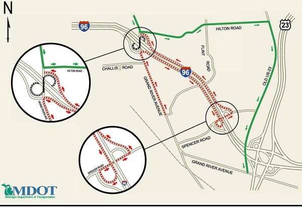 MDOT to Close Grand River in Brighton to Install Bridge Beams