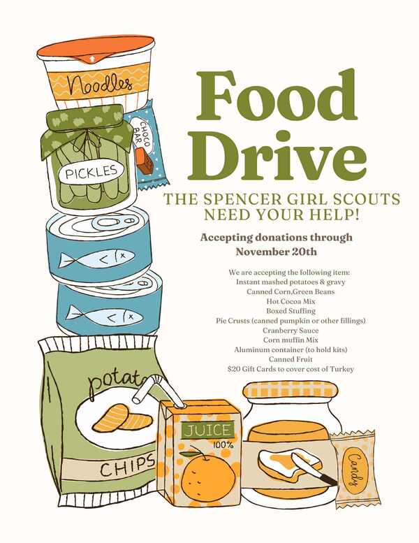 Spencer Elementary Girl Scouts Host Thanksgiving Food Drive