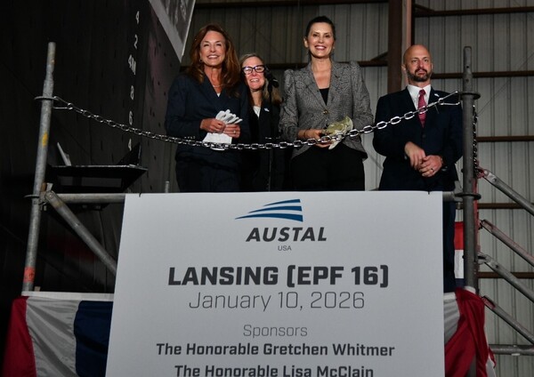 Gov. Whitmer Attends Christening Ceremony for USNS Lansing