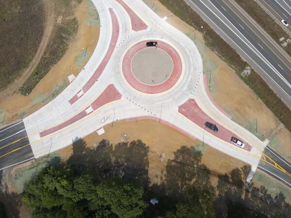 New Roundabout Open At Whitmore Lake & Winans Lake Roads