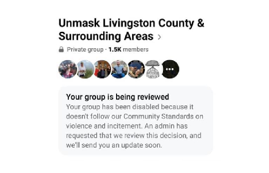 Facebook Disables Anti-Mask Group's Page