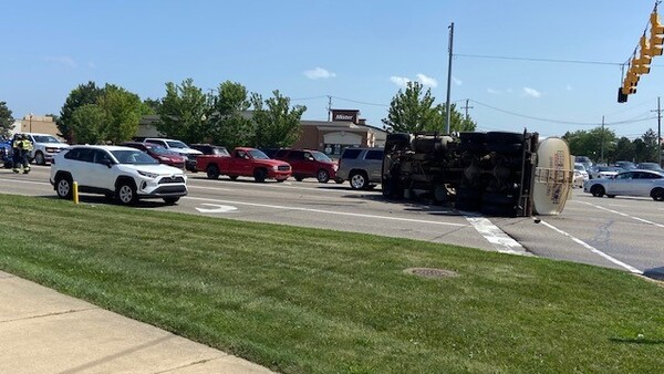 Overturned Truck On Grand River At Latson Road