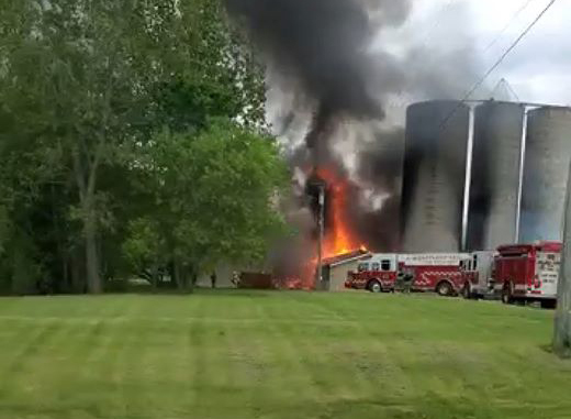 Crews Battle Barn Fire On M-59 In Hartland Township