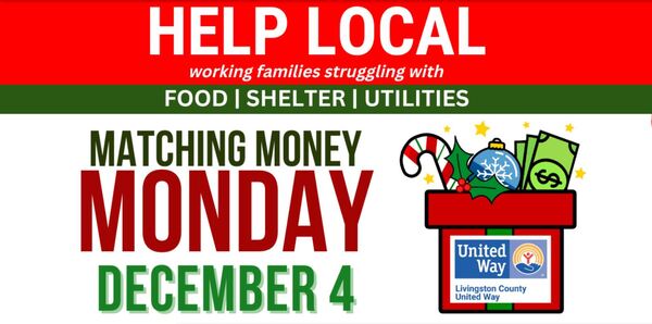 Livingston County United Way's "Matching Money Monday" Today