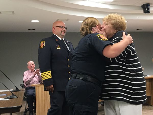 Hamburg Firefighters Receive Badges At Ceremony