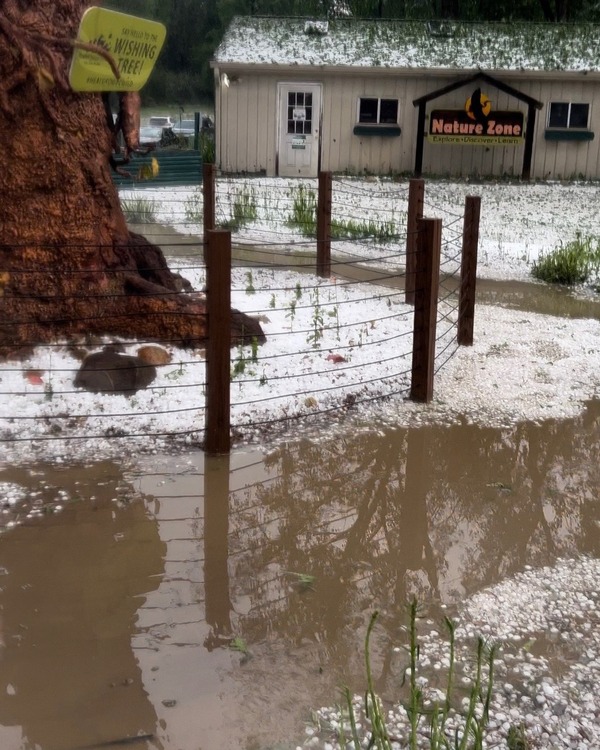 Hail Storm Causes Extensive Flooding At Howell Nature Center