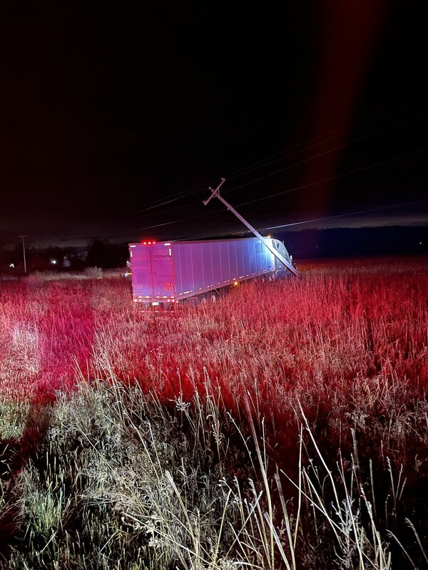 Semi-Truck Crashes Into Utility Pole Off US-23