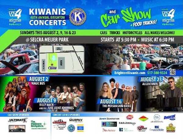 Brighton Kiwanis Summer Concerts & Car Shows Return Sunday