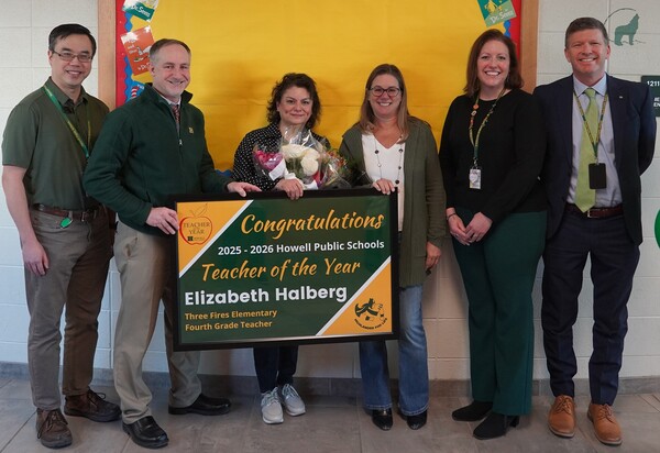 Howell Public Schools Names Three Fires' Halberg Teacher of the Year