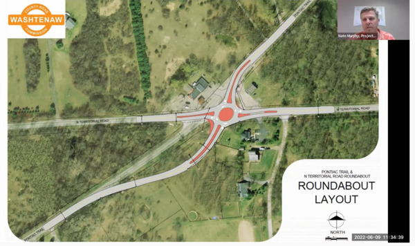 Pontiac Trail/North Territorial Roundabout Construction Starts Today