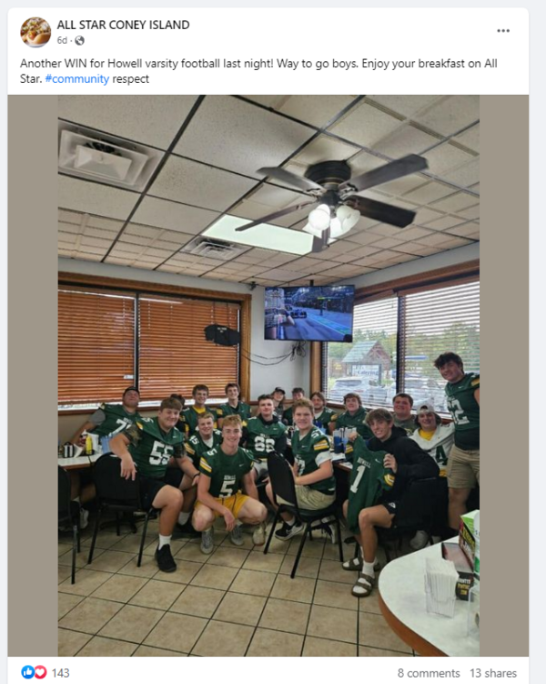No MHSAA Penalties For HHS Football Team For Free Breakfasts
