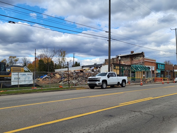 Demolition Of Old Snedicor's Building Underway In Downtown Howell