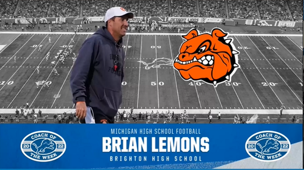 Lemons Named Detroit Lions High School Football Coach Of The Week