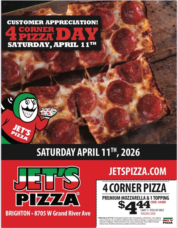 Brighton Jet’s Pizza Celebrates 25th Anniversary with Customer Appreciation Day