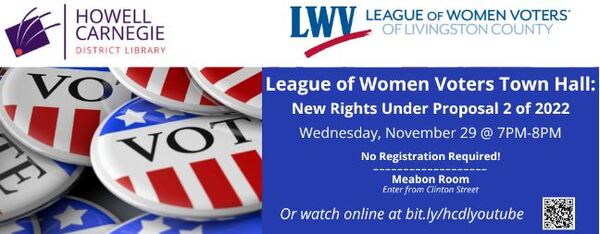 LWV Town Hall: New Voting Rights Under Proposal 2