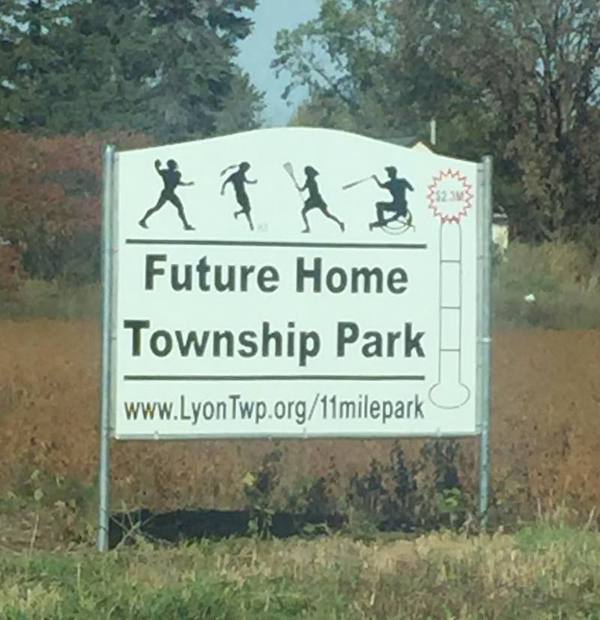 New Fundraising Sign Installed At 11 Mile Road Park In Lyon Township