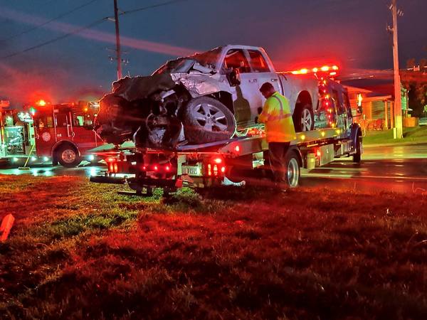 Truck Damages Business on Grand River Near Brighton