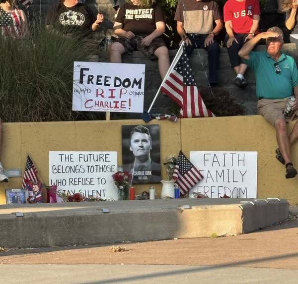 Charlie Kirk Vigil Draws Hundreds to Downtown Brighton