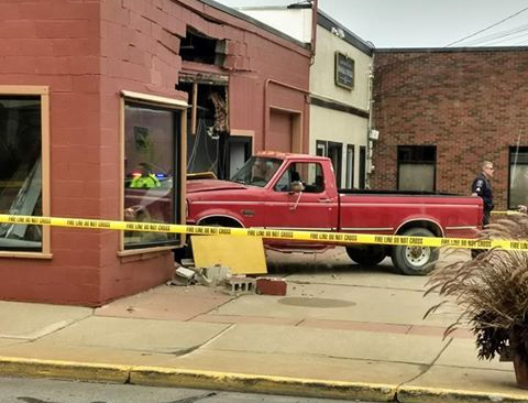Pickup Truck Smashes Into Vacant Downtown Howell Building