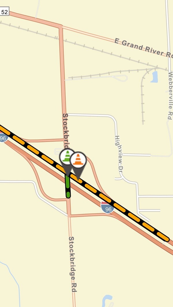 MDOT Issues Weekend Travel Advisory for M-52/Stockbridge Road