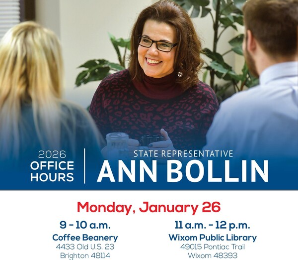 Rep. Bollin to Host Office Hours in Brighton, Wixom