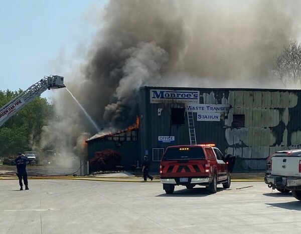 Crews Battle Blaze At Monroe's Rubbish Removal