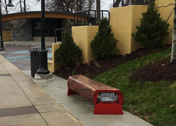 Bench Made From Cemetery's Oak Tree Donated To City Of Brighton