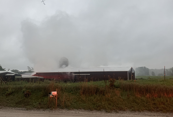 Large Barn Fire In Hartland Possibly Intentionally Set