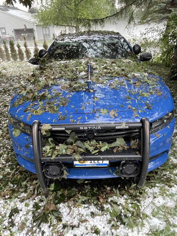 MSP Patrol Vehicle Damaged By Storms