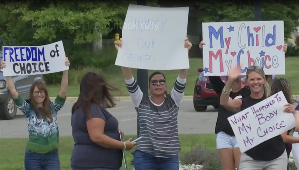 Protesters Demand Mask Mandate From Livingston County Health Department